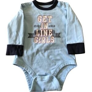 Gap Baby Infant Get In Line Girls Blue‎ Baby Top One Piece Size 12-18 Months